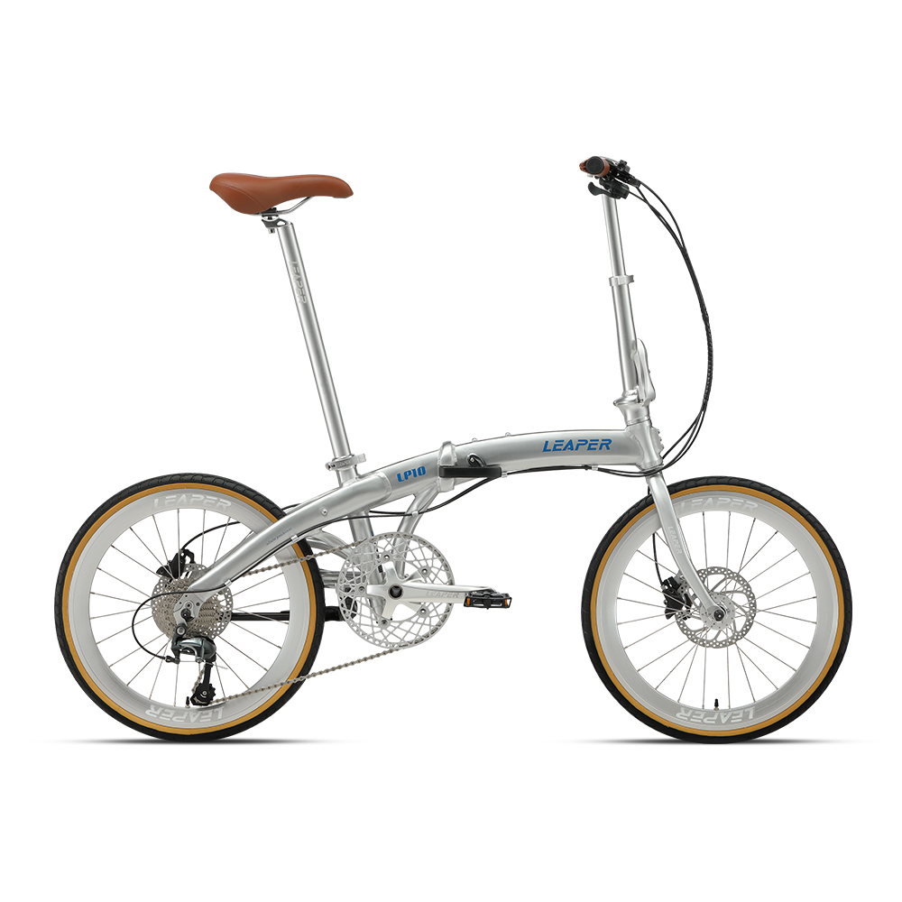 Commuting With Bike - Коричневый кожаный складной велосипед с алюминиевыми