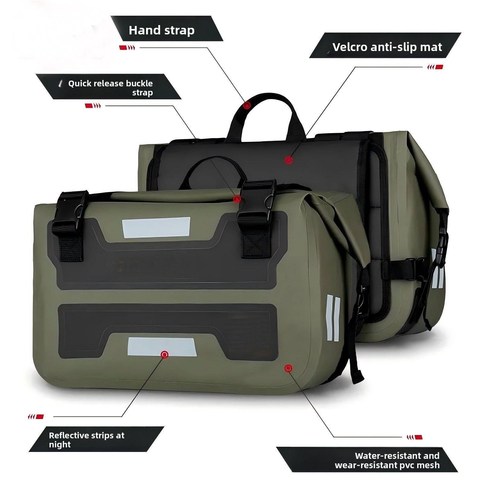 Panniers Waterproof Rear - Водонепроницаемые мотоциклетные сумки-кофры 30 л (2