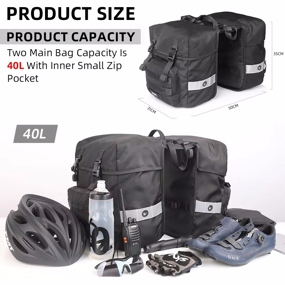 Велосипедная сумка-баул 40 л,  – обзор и цена Panniers Waterproof Rear