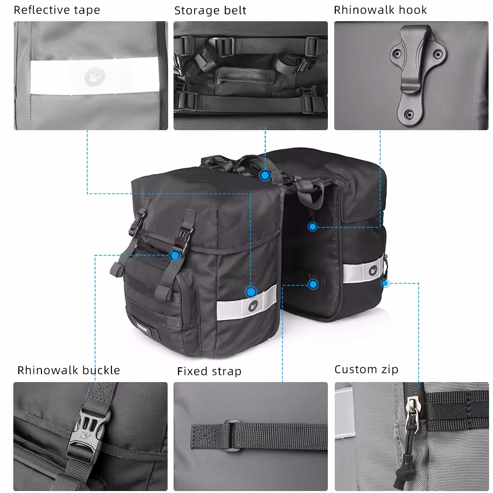 Велосипедная сумка-баул 40 л,  – обзор и цена Panniers Waterproof Rear