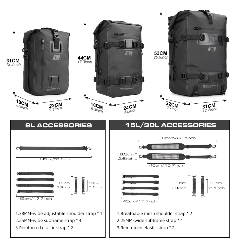Сумка для мотоцикла Rhinowalk, – обзор и цена Panniers Waterproof Rear